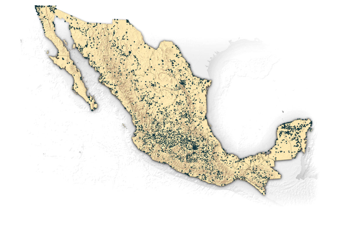 Mapa de ciudades de México