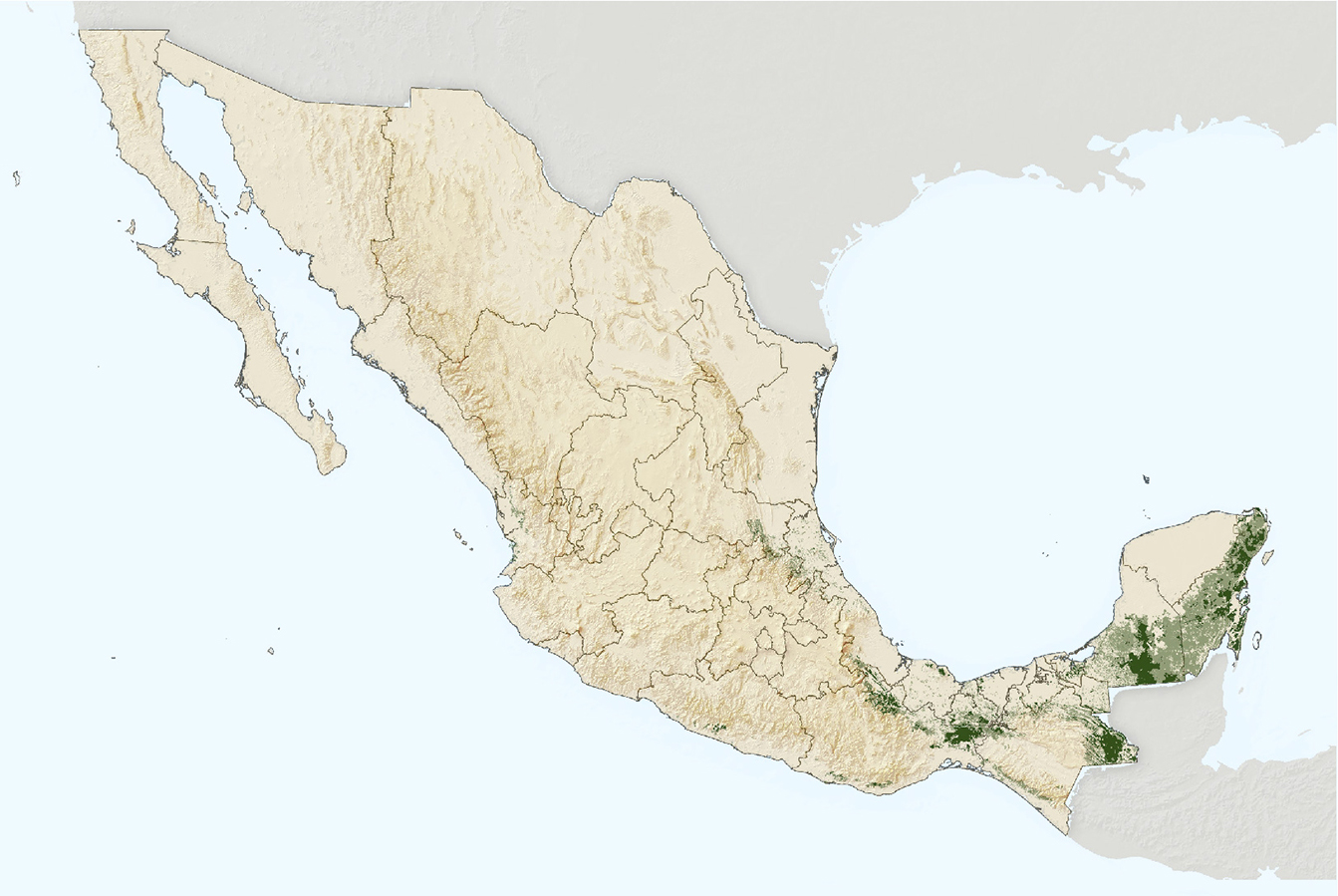 Mapa de selvas húmedas de México